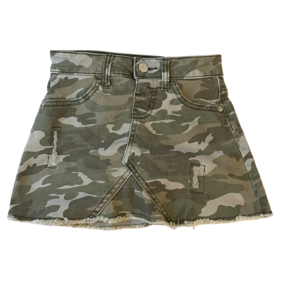 Justice Girls Green Camo Camouflage Skirt Skort Size 7